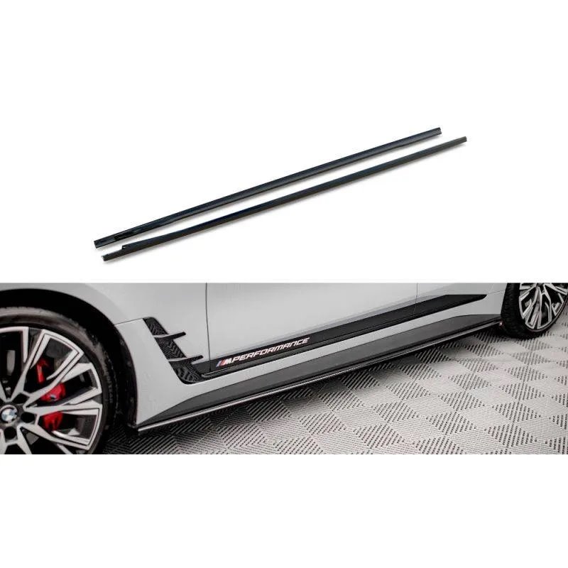 Maxton - Rajouts Des Bas De Caisse V.2 BMW i4 M-Pack G26 Noir Brillant