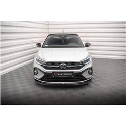 Maxton - Lame Du Pare-Chocs Avant Volkswagen Taigo R-Line Mk1 Noir Brillant