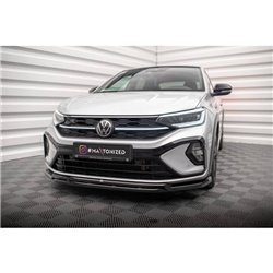 Maxton - Lame Du Pare-Chocs Avant Volkswagen Taigo R-Line Mk1 Noir Brillant