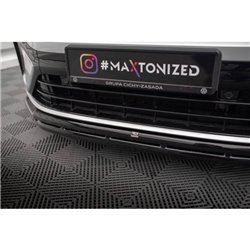 Maxton - Lame Du Pare-Chocs Avant Volkswagen Taigo R-Line Mk1 Noir Brillant