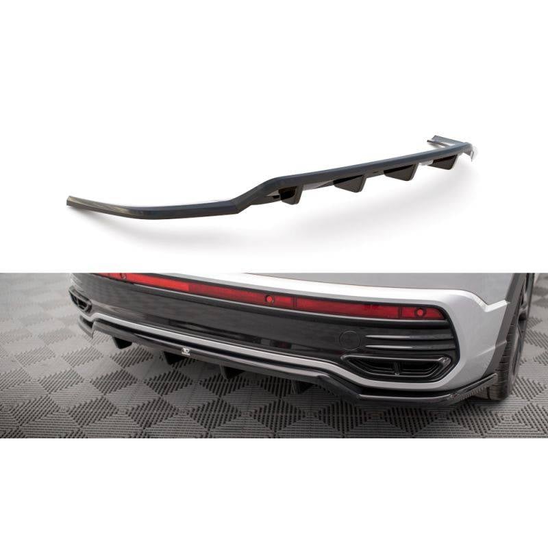 Maxton - Arriere Splitter (avec une barre verticale) Volkswagen Taigo R-Line Mk1 Noir Brillant