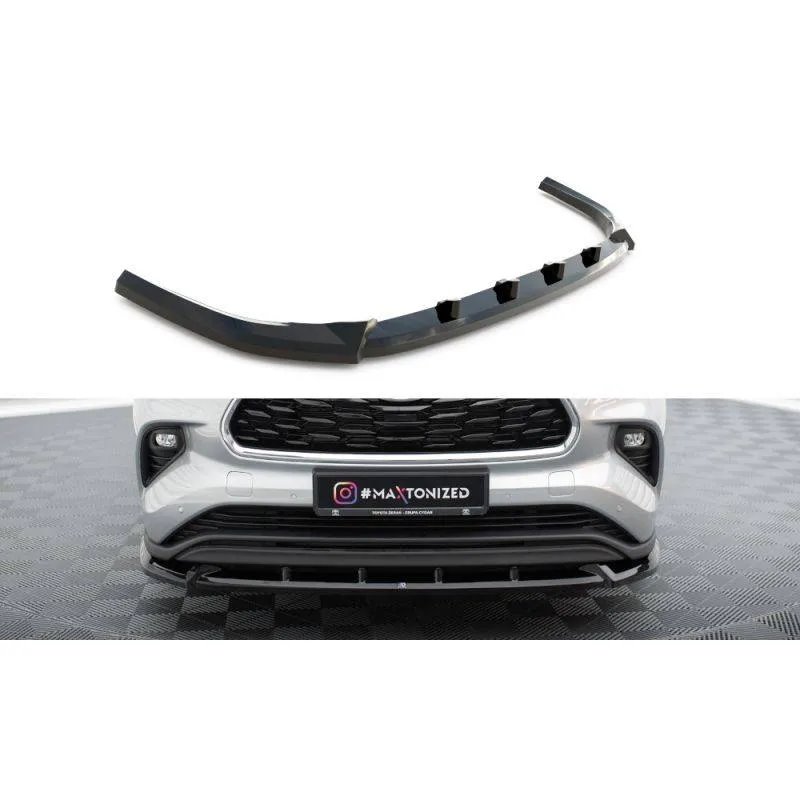 Maxton - Lame Du Pare-Chocs Avant V.1 Toyota Highlander Mk4 Noir Brillant