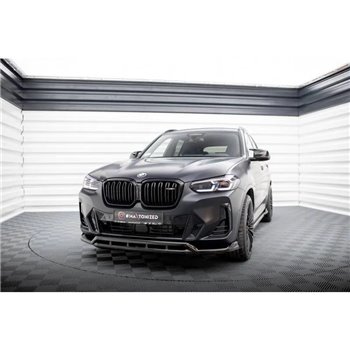 Maxton - Lame Du Pare-Chocs Avant BMW X3 M-Pack G01 Facelift / iX3 M-Pack G08 Facelift Noir Brillant