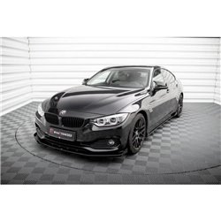 Maxton - Street Pro Lame Du Pare-Chocs Avant BMW 4 Gran Coupe F36 Noir + Rabats Brillant 