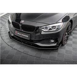 Maxton - Street Pro Lame Du Pare-Chocs Avant BMW 4 Gran Coupe F36 Noir + Rabats Brillant 