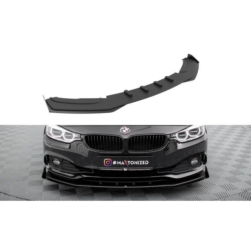 Maxton - Street Pro Lame Du Pare-Chocs Avant BMW 4 Gran Coupe F36 Noir-Rouge + Rabats Brillant