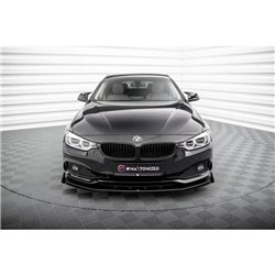 Maxton - Street Pro Lame Du Pare-Chocs Avant BMW 4 Gran Coupe F36 Noir-Rouge + Rabats Brillant