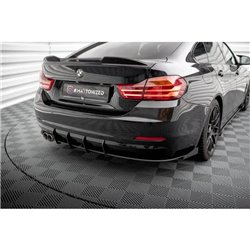 Maxton - Street Pro Lame Du Pare Chocs Arriere BMW 4 Gran Coupe F36 Noir-Rouge + Rabats Brillant