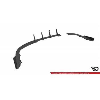 Maxton - Street Pro Lame Du Pare Chocs Arriere BMW 4 Gran Coupe F36 Noir-Rouge + Rabats Brillant