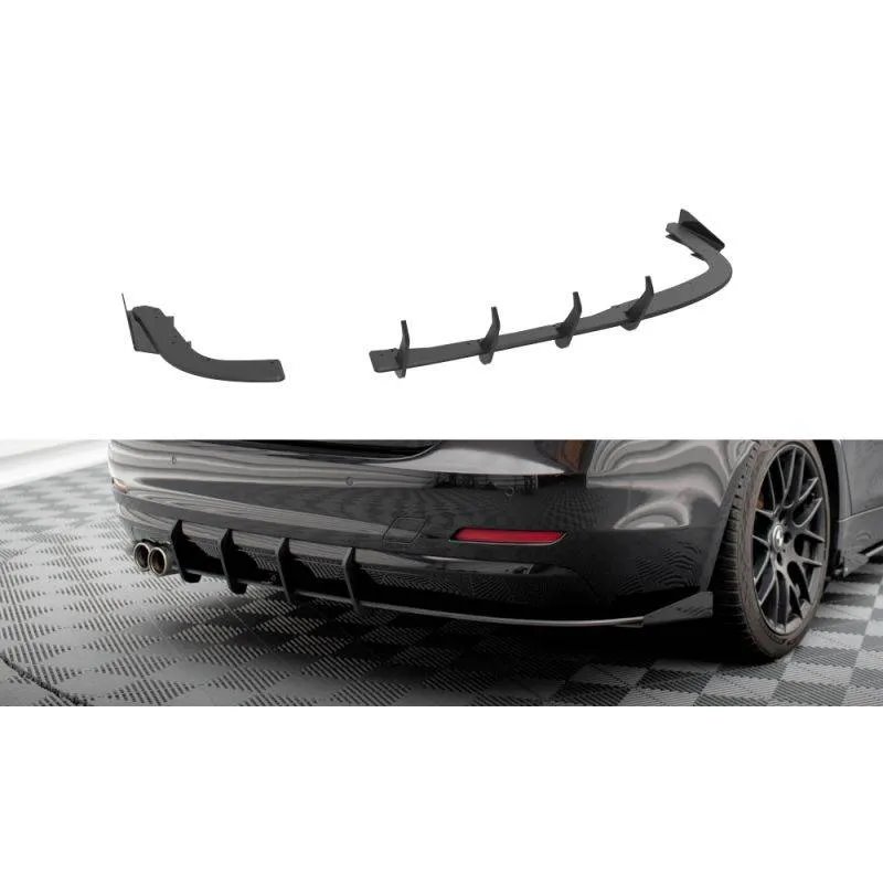Maxton - Street Pro Lame Du Pare Chocs Arriere BMW 4 Gran Coupe F36 Rouge + Rabats Brillant