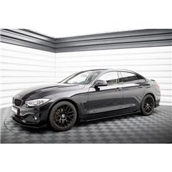 Maxton - Street Pro Rajouts Des Bas De Caisse BMW 4 Gran Coupe F36 Noir-Rouge + Rabats Brillant