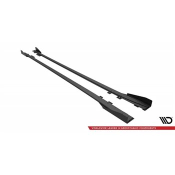 Maxton - Street Pro Rajouts Des Bas De Caisse BMW 4 Gran Coupe F36 Noir-Rouge + Rabats Brillant