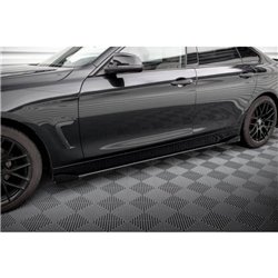 Maxton - Street Pro Rajouts Des Bas De Caisse BMW 4 Gran Coupe F36 Noir + Rabats Brillant 