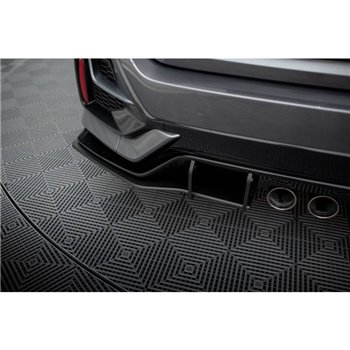 Maxton - Street Pro Lame Du Pare Chocs Arriere V.1 Honda Civic Sport Mk 10 Facelift Noir-Rouge