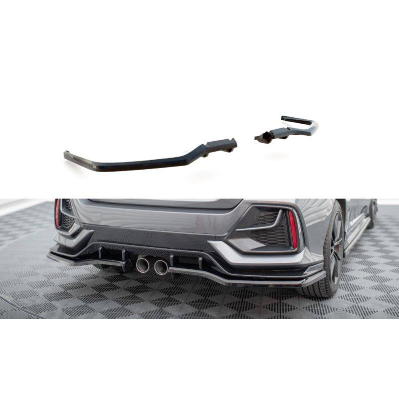 Maxton - Arriere Splitter V.1 (avec une barre verticale) Honda Civic Sport Mk 10 Facelift