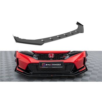 Maxton - Street Pro Lame Du Pare-Chocs Avant Honda Civic Type-R Mk 11 Noir-Rouge + Rabats Brillant