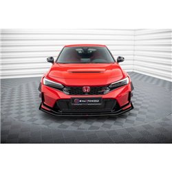 Maxton - Street Pro Lame Du Pare-Chocs Avant Honda Civic Type-R Mk 11 Noir-Rouge + Rabats Brillant