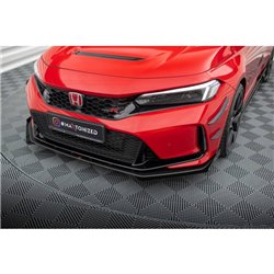 Maxton - Street Pro Lame Du Pare-Chocs Avant Honda Civic Type-R Mk 11 Noir-Rouge + Rabats Brillant