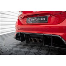 Maxton - Street Pro Lame Du Pare Chocs Arriere Honda Civic Type-R Mk 11 Noir-Rouge + Rabats Brillant