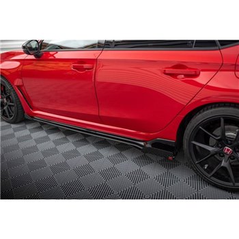 Maxton - Street Pro Rajouts Des Bas De Caisse Honda Civic Type-R Mk 11 Noir-Rouge + Rabats Brillant