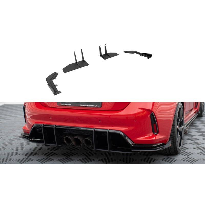 Maxton - Street Pro Lame Du Pare Chocs Arriere Honda Civic Type-R Mk 11 Rouge + Rabats Brillant