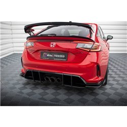 Maxton - Street Pro Lame Du Pare Chocs Arriere Honda Civic Type-R Mk 11 Rouge + Rabats Brillant