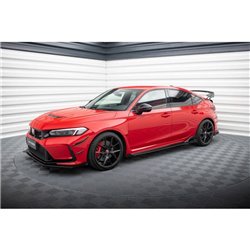 Maxton - Street Pro Rajouts Des Bas De Caisse Honda Civic Type-R Mk 11 Noir + Rabats Brillant 