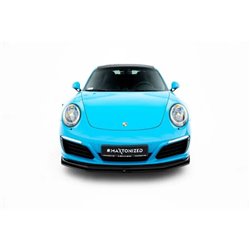 Maxton - Lame Du Pare-Chocs Avant V.2 Porsche 911 Carrera 991 Facelift Noir Brillant
