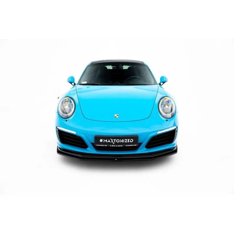 Maxton - Lame Du Pare-Chocs Avant V.2 Porsche 911 Carrera 991 Facelift Noir Brillant
