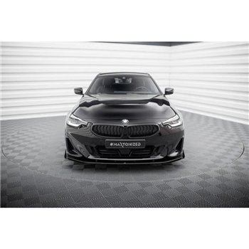 Maxton - Street Pro Lame Du Pare-Chocs Avant BMW 2 Coupe G42 Noir + Rabats Brillant 