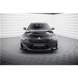 Maxton - Street Pro Lame Du Pare-Chocs Avant BMW 2 Coupe G42 Noir-Rouge + Rabats Brillant