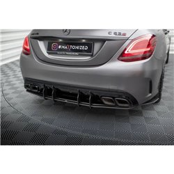 Maxton - Street Pro Central Diffuseur Arriere Mercedes-AMG C63 Sedan / Estate W205 Facelift Noir-Rouge