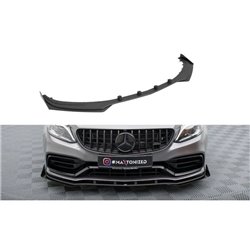 Maxton - Street Pro Lame Du Pare-Chocs Avant Mercedes-AMG C63 Sedan / Estate W205 Facelift Noir-Rouge + Rabats Brillant