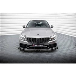 Maxton - Street Pro Lame Du Pare-Chocs Avant Mercedes-AMG C63 Sedan / Estate W205 Facelift Noir-Rouge + Rabats Brillant