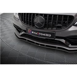 Maxton - Street Pro Lame Du Pare-Chocs Avant Mercedes-AMG C63 Sedan / Estate W205 Facelift Noir-Rouge