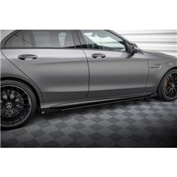 Maxton - Street Pro Rajouts Des Bas De Caisse Mercedes-AMG C63 Sedan / Estate W205 Facelift Noir-Rouge + Rabats Brillant