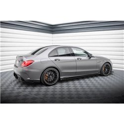 Maxton - Street Pro Rajouts Des Bas De Caisse Mercedes-AMG C63 Sedan / Estate W205 Facelift Noir-Rouge + Rabats Brillant