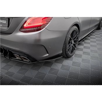 Maxton - Street Pro Lame Du Pare Chocs Arriere Mercedes-AMG C63 Sedan / Estate W205 Facelift Noir-Rouge