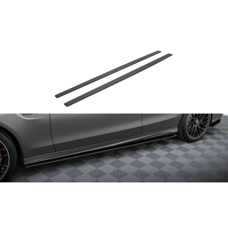 Maxton - Street Pro Rajouts Des Bas De Caisse Mercedes-AMG C63 Sedan / Estate W205 Facelift Noir-Rouge