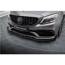 Maxton - Street Pro Lame Du Pare-Chocs Avant Mercedes-AMG C63 Sedan / Estate W205 Facelift Noir + Rabats Brillant 
