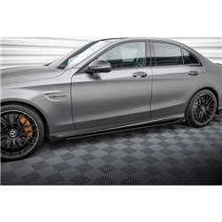 Maxton - Street Pro Rajouts Des Bas De Caisse Mercedes-AMG C63 Sedan / Estate W205 Facelift Noir + Rabats Brillant 