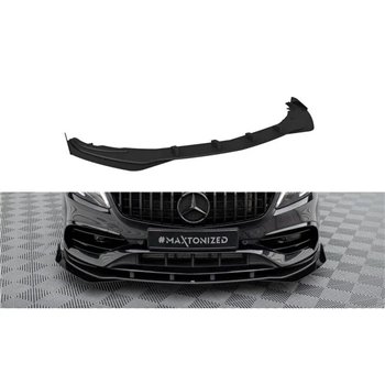 Maxton - Street Pro Lame Du Pare-Chocs Avant Mercedes-Benz A AMG-Line W176 Facelift Noir-Rouge + Rabats Brillant