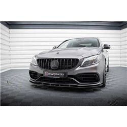 Maxton - Street Pro Lame Du Pare-Chocs Avant Mercedes-AMG C63 Sedan / Estate W205 Facelift Noir