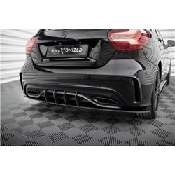 Maxton - Street Pro Central Diffuseur Arriere Mercedes-Benz A AMG-Line W176 Facelift Noir-Rouge