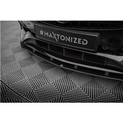 Maxton - Street Pro Lame Du Pare-Chocs Avant Mercedes-Benz A AMG-Line W176 Facelift Noir-Rouge