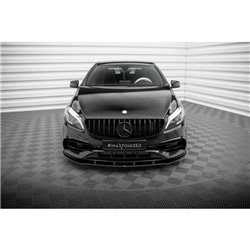 Maxton - Street Pro Lame Du Pare-Chocs Avant Mercedes-Benz A AMG-Line W176 Facelift Noir-Rouge