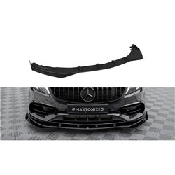 Maxton - Street Pro Lame Du Pare-Chocs Avant Mercedes-Benz A AMG-Line W176 Facelift Noir + Rabats Brillant