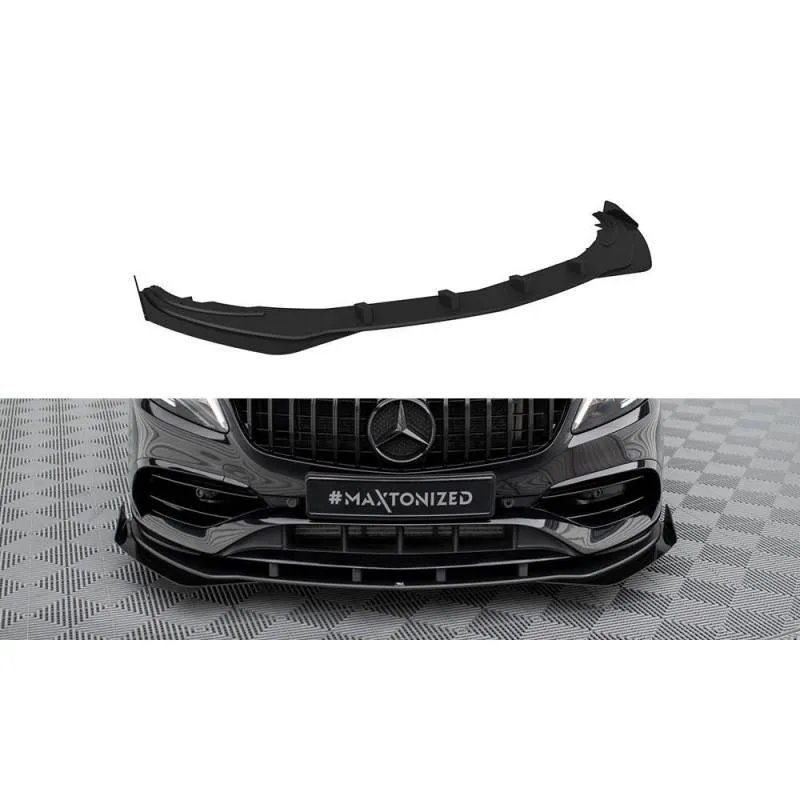 Maxton - Street Pro Lame Du Pare-Chocs Avant Mercedes-Benz A AMG-Line W176 Facelift Noir + Rabats Brillant