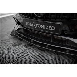 Maxton - Street Pro Lame Du Pare-Chocs Avant Mercedes-Benz A AMG-Line W176 Facelift Noir + Rabats Brillant 