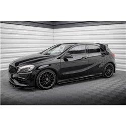 Maxton - Street Pro Rajouts Des Bas De Caisse Mercedes-Benz A AMG-Line W176 Facelift Noir
